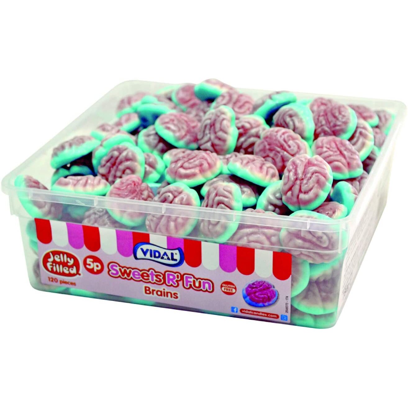 Jelly Filled Brains Fruity in Tub (120 Brains)
